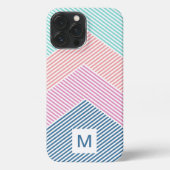 Mint Groen Blauw Roze Perzik Sinaasappel Strepen P iPhone Hoesje (Achterkant)
