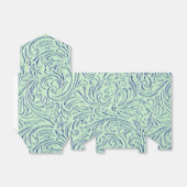 Mint Groen Blauw  Scrollwork Grafisch ontwerp Bedankdoosjes (Uitgevouwen)