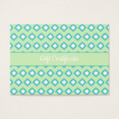Mint Groen & Blauwgroen Tribal Ikat | Cadeaubon Visitekaartje (Voorkant)
