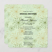 Mint Groen Bloemen Abstract Bruids Kaart (Voorkant / Achterkant)