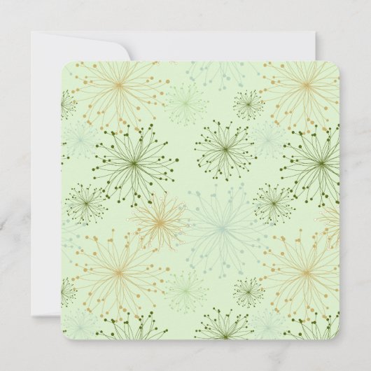 Mint Groen Bloemen Abstract Bruids Kaart (Achterkant)