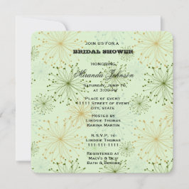 Mint Groen Bloemen Abstract Bruids Kaart