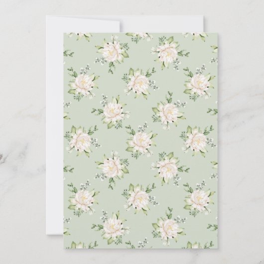 Mint Groen Bloemen Anand Karaj Punjabi Sikh Bruilo Kaart (Achterkant)