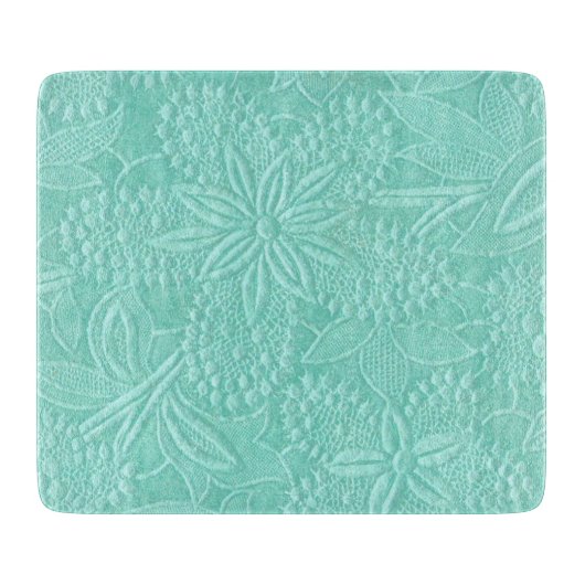 Mint Groen Bloemenglas Snijplank (Voorkant)