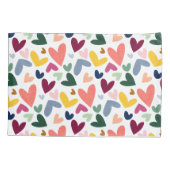 Mint Groen Blush Roze Blauwe Harten Art Patroon Kussensloop (Achterkant-Links)