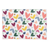 Mint Groen Blush Roze Blauwe Harten Art Patroon Kussensloop (Voorkant-Links)