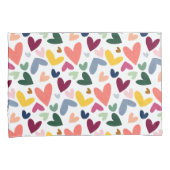 Mint Groen Blush Roze Blauwe Harten Art Patroon Kussensloop (Voorkant-Rechts)