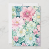 Mint Groen, Blush Roze, en Duif Grijze Bruiloft Kaart (Achterkant)