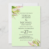 Mint Groen blush roze Tulp Modern Kaart (Voorkant)