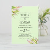 Mint Groen blush roze Tulp Modern Kaart (Staand voorkant)