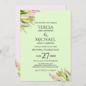 Mint Groen blush roze Tulp Modern Kaart (Voorkant / Achterkant)