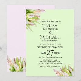 Mint Groen blush roze Tulp Modern Kaart