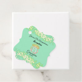 Mint Groen Boho Quinceañera Spaans Favor Bedankjes Labels