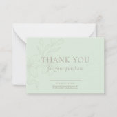 Mint Groen | Chic Bedankt Floral Flat Note Kaart Notitiekaartje (Voorkant)