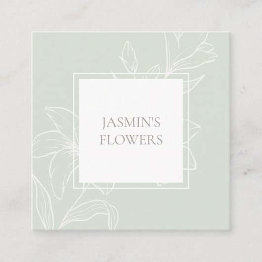 Mint Groen | Chic Floral Label (Voorkant)
