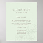 Mint Groen | Chic Floral Tekst Promotioneel Poster (Voorkant)