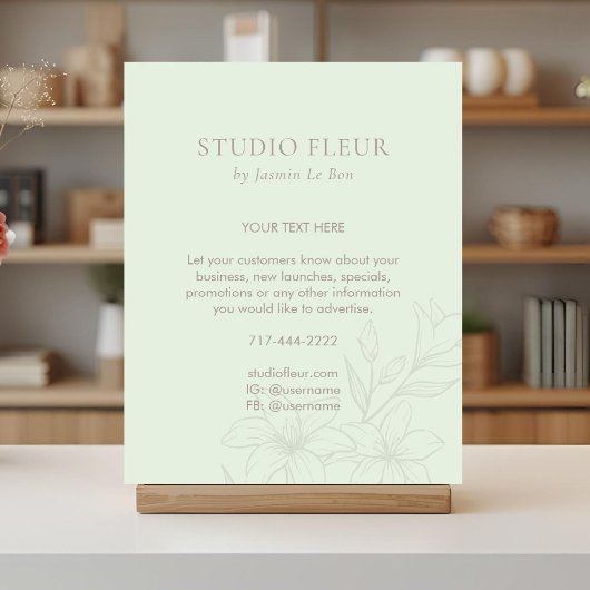 Mint Groen | Chic Floral Tekst Promotioneel Poster