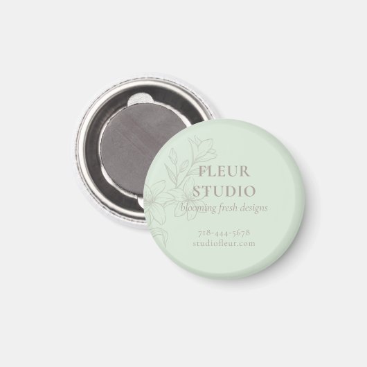 Mint Groen | Chic Minimalist Floral Magneet (Voorkant / Achterkant)