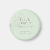 Mint Groen | Chic Minimalist Floral Magneet (Voorkant)