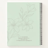 Mint Groen | Chic Minimalist Floral Notitieboek (Achterkant)