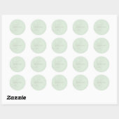 Mint Groen | Chic Minimalist Floral Ronde Sticker (Vel)
