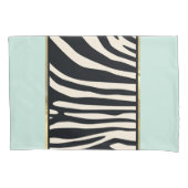 Mint-groen, crème en zwarte zebraafdrukken kussensloop (Voorkant)