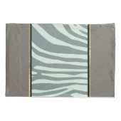 Mint-groen, crème en zwarte zebraafdrukken kussensloop (Achterkant)