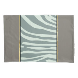 Mint-groen, crème en zwarte zebraafdrukken kussensloop