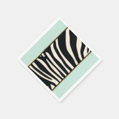 Mint-groen, crème en zwarte zebraafdrukken servet (Hoek)