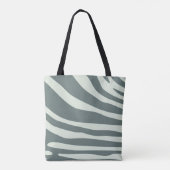 Mint-groen, crème en zwarte zebraafdrukken tote bag (Achterkant)