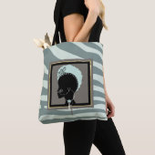 Mint-groen, crème en zwarte zebraafdrukken tote bag (Dichtbij)