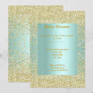 Mint-groen Crystal elegant baby shower Kaart