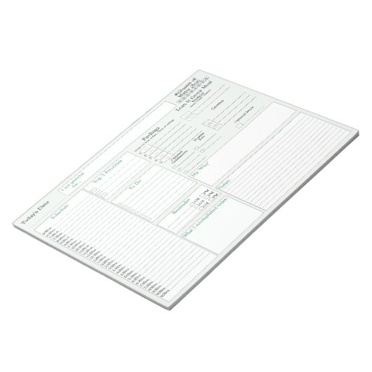 Mint Groen | Dagelijkse planner | 5 en 1 Food Jour Notitieblok (Schuin)