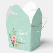  Mint Groen Dank u Roze Rozenbloemen Bedankdoosjes (Geopend)