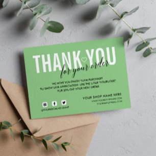 MINT GROEN DANK U VOOR UW ORDE SOCIAAL INFORMATIEKAARTJE