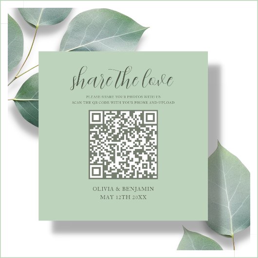 Mint Groen | Deel de Love QR-code Informatiekaartje