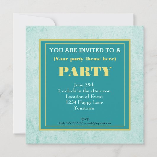 Mint Groen  document textuur Generieke Partij Kaart (Voorkant)