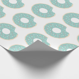 Mint Groen Donut Patroon Wrapping Papier