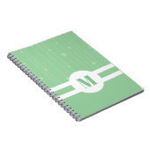 Mint-groen, ecofriendly monogram pastel modern notitieboek (Rechterzijde)