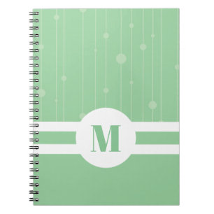Mint-groen, ecofriendly monogram pastel modern notitieboek