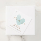 Mint Groen Eenvoudig Hart Baby shower Dank u Bedankjes Labels (In situ)