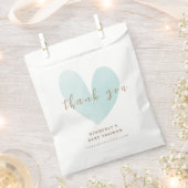 Mint Groen Eenvoudig Hart Baby shower Dank u Bedankzakje (Geknipt)