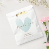 Mint Groen Eenvoudig Hart Baby shower Dank u Bedankzakje (Gezegeld)