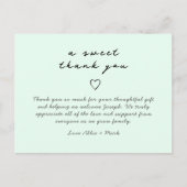 Mint groen elegante baby dank u kaart (Voorkant)