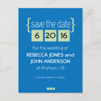 Mint groen en blauw Save the Date briefkaart