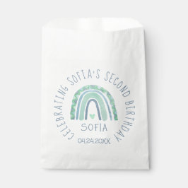 Mint-groen en blauwe toon-boho-regenboog bedankzakje