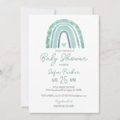 Mint-groen en blauwe toon-boho-regenboog kaart (Voorkant)