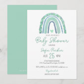 Mint-groen en blauwe toon-boho-regenboog kaart (Voorkant / Achterkant)