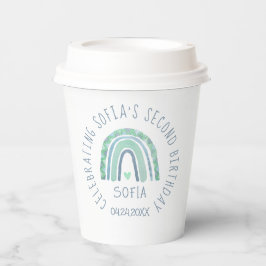 Mint-groen en blauwe toon-boho-regenboog papieren bekers