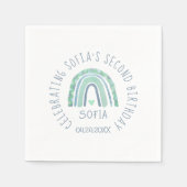 Mint-groen en blauwe toon-boho-regenboog servet (Voorkant)